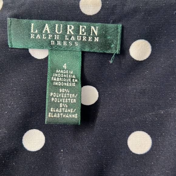 Ralph Lauren navy blue/white polka dot dress - Picture 2 of 4